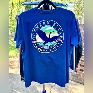 Crown & Ivy Men’s Large Blue Graphic Shirt Sleeve T-shirt